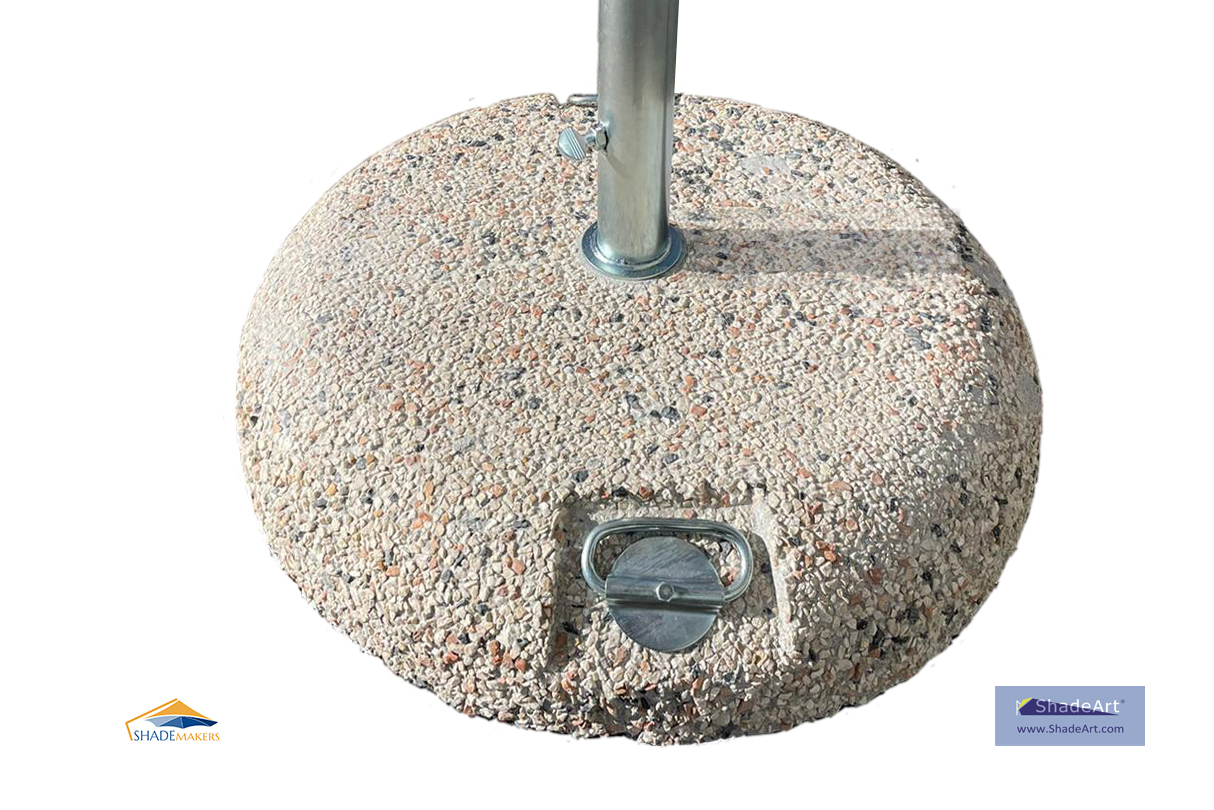 ShadeArt Round Pebble Concrete Pedestal Base