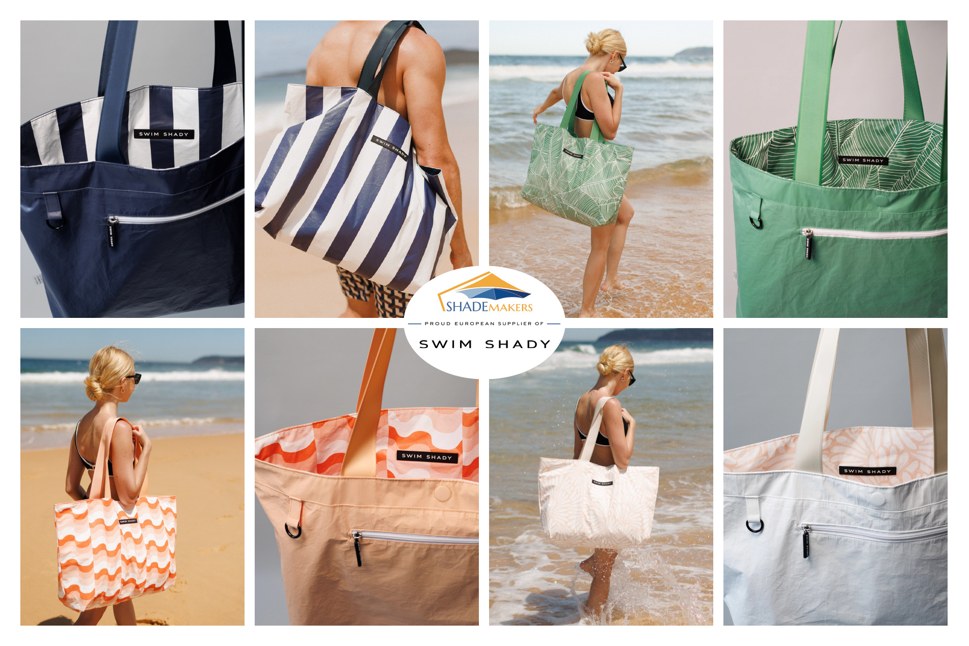 Swim Shady Beach Bags Montage