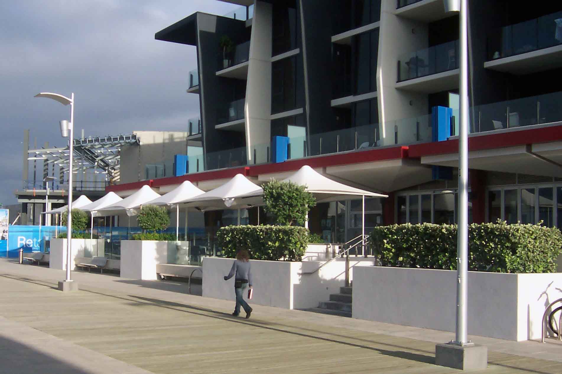 Storm C 4x4 connected row 4x4 white canopies - Docklands Victoria